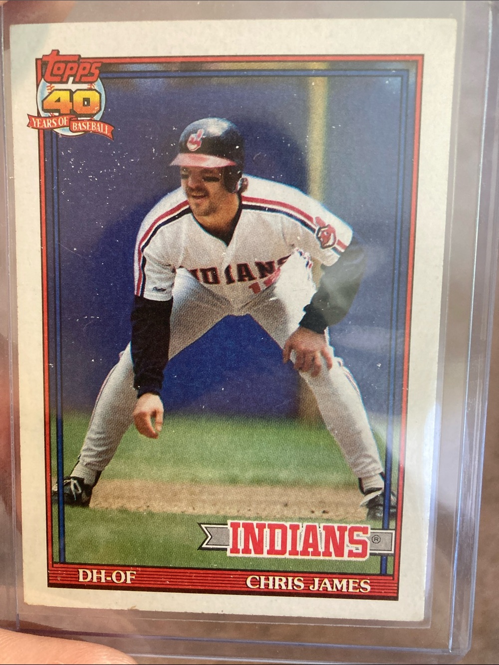 🌟 Topps DH-OF Chris James Cleveland Indians Baseball Card